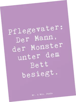 Produktbild von Mr. & Mrs. Panda Ansichtskarte Spruch Pflegevater Held - Lavendeltraum - Geschenk, Postkarten, Pflegeeltern, Jubiläen, Geborgenheit, herzerwärmende Sprüche, Kinderängste