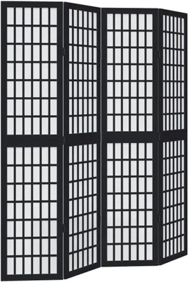 Imagen del producto de Pantalla divisoria de 4 paneles, color , plegable, para separar espacios, dimensiones 145 x 180 cm