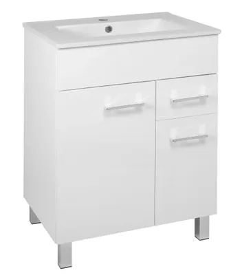 Produktbild von Stamar | Badezimmerschrank, Stehende Waschbecken, Schränke 60 cm, Hochglanz