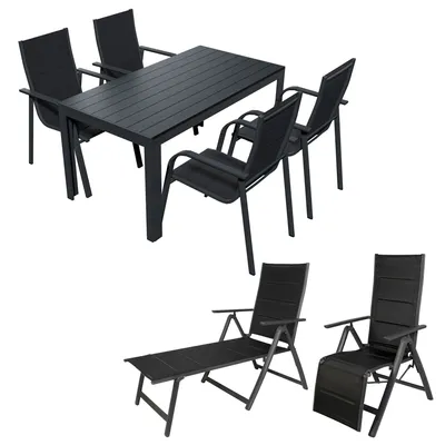 Produktbild von Alu Gartensitzgruppe Essgruppe Set Gartenset Sitzgruppe Gartenmöbel 7-teilig