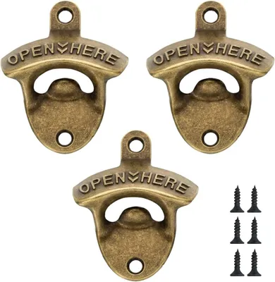Produktbild von Wandflaschenöffner, Zinklegierung, antik grün bronze, Set von 3, für Bars