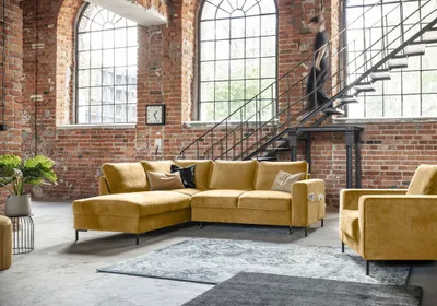 Produktbild von MIUFORM Lofty Lilly - Ecksofa mit Bettfunktion - 237x197cm - Senfgelb - 6-Sitzer Ausrichtung Links