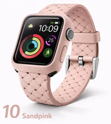 Produktbild von Apple Watch Silikon Armband + Case Bumper Hülle - Für Apple Watch 44 mm, 10# Sandpink