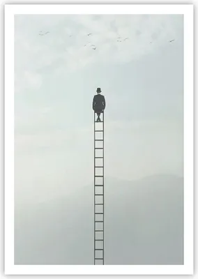 Produktbild von Poster - Poster ohne Rahmen - Leiter Himmel Symbol - 70x100 cm - Wand Bild - Wanddeko - Wandbilder - Kunstposter - Wandposter - Bilder - Kunstdruck - Wanddekoration - Wandbild - P2XPA70x100-4463