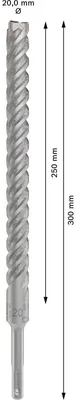 Zdjęcie produktu dla Bosch 2 608 836 640, Młot udarowo-obrotowy, Hammer drill bit, 2 cm, 300 mm, Beton, 25 cm