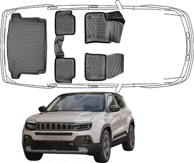 Produktbild von Fußmatten & Untere Kofferraumwanne Auto Set Kompatibel mit JEEP Avenger ab 2023