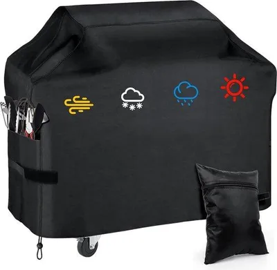 Produktbild von Wasserdichte Grillabdeckung - UV-Schutz - 210D Oxford - mit Tasche und verstellbarer Zugleine - 145 x 61 x 117 cm
