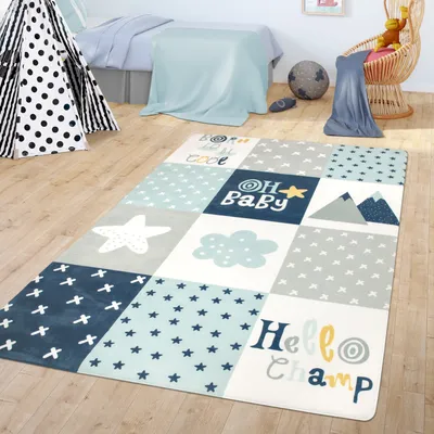 Produktbild von TT Home Teppich Kinderzimmer Kinderteppich Spielmatte Babymatte Modern Jungs Mädchen Größe 120x160 cm