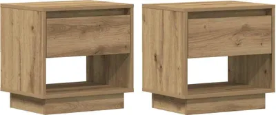 Image de Table de nuit 2 pc Chêne artisanal 45 x 34 x 44 cm