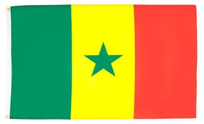 Produktbild von Senegal-Flagge, 90 x 60 cm, 100% Polyester, mit Metallösen, 2 Stück
