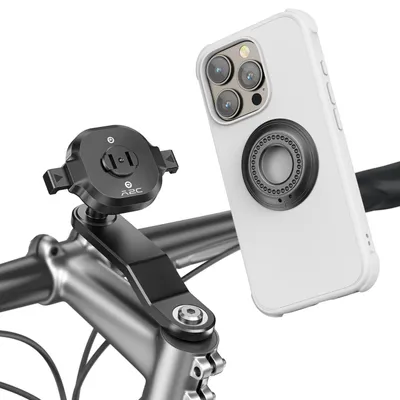 Productafbeelding van Fietsenhouder voor mobiele telefoons, aluminium, 360° draaibaar, éénhandige bevestiging, geschikt voor smartphones van 4-7 inch