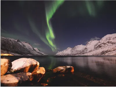 Produktbild von ARTland Wandbild Alu für Innen & Outdoor Nordlicht Norwegen II Größe: 40x30 cm