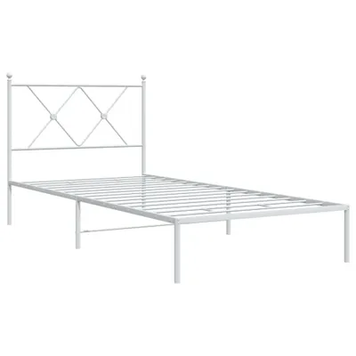 Produktbild von Bettgestell mit Kopfteil Metall Weiß 90x200 cm