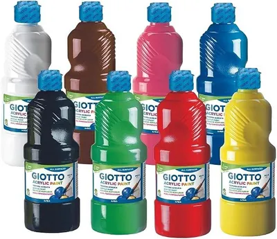 Imagen del producto de Pintura acrílica con efecto brillante, set de 8 colores de 500 ml cada uno