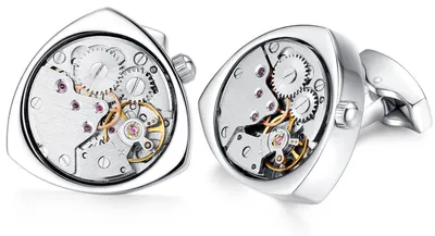 Productafbeelding van HONEY BEAR - 1 paar heren manchettenknopen, steampunk-stijl, met uurwerk-motief
