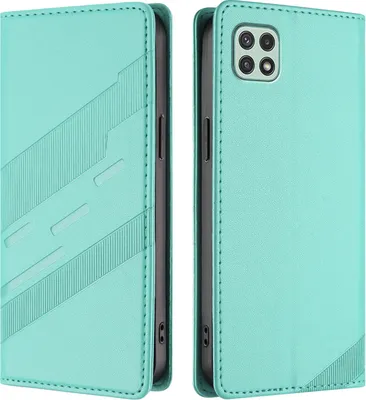 Obrázek produktu pro Pouzdro pro Samsung Galaxy A22 5G,Polyuretankožené peněženkové pouzdro s přihrádkou na karty a funkcí stojánku Türkis