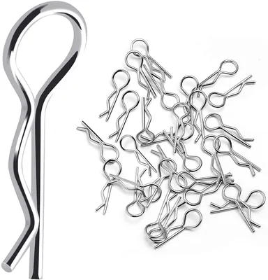 Image de Clips de carrosserie 1/8 en acier inoxydable pour modèles RC | Résistants à la corrosion et à l'usure | Compatibles avec WLtoys 144001, Argent
