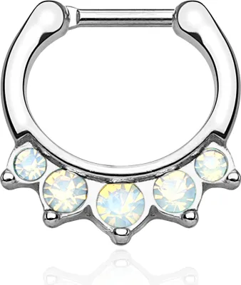 Produktbild von Nasenpiercing Septum Ring Nasenring Piercing Nase Zirkonia Chirurgenstahl Autiga silber-rainbow