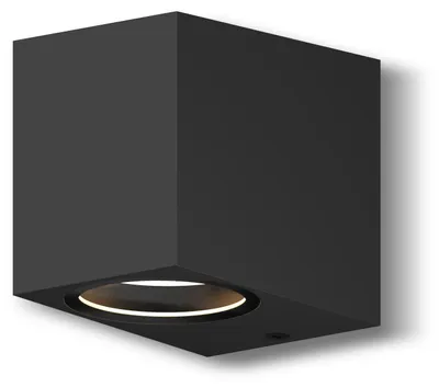 Image de Applique murale Calex Sanremo, résistante aux éclaboussures, comprenant un spot GU10, de couleur noire