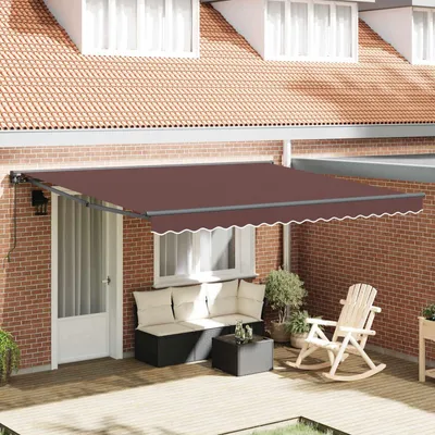 Image de Maison Exclusive - Armature de store marron 400 x 300 cm en polyester avec revêtement PU