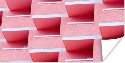 Produktbild von MuchoWow® Poster Rosa - Balkon - Sommer - Architektur 160x80 cm - Foto Poster