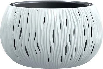 Zdjęcie produktu dla Doniczka ozdobna z wkładem biała Bowl Sandy DSK240-S449