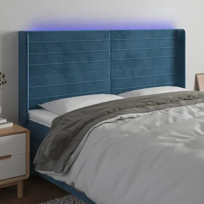 Produktbild von "2024"cloris LED Kopfteil Dunkelblau 203x16x118/128 cm Samt - Kopfteile CHY71962729