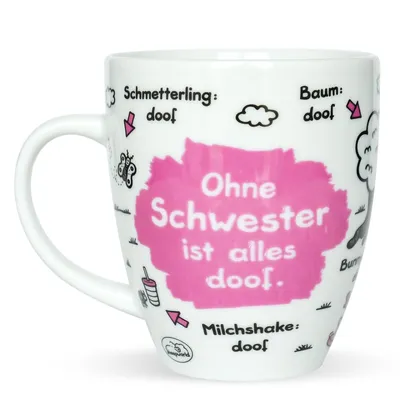 Produktbild von Sheepworld Tasse Ohne Schwester ist alles doof