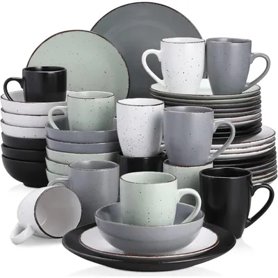 Produktbild von Tafelservice Steingut 48-teilig Vintage Mehrfarbig für 12 Personen