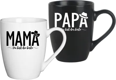 Imagen del producto de Juego de tazas de café, de cerámica, 2 unidades de 320 ml cada una, aptas para lavavajillas y microondas, ideales para el uso diario