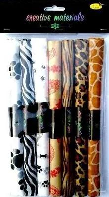 Productafbeelding van Satineffect papier, bedrukt, formaat 25x37 cm, 7 stuks