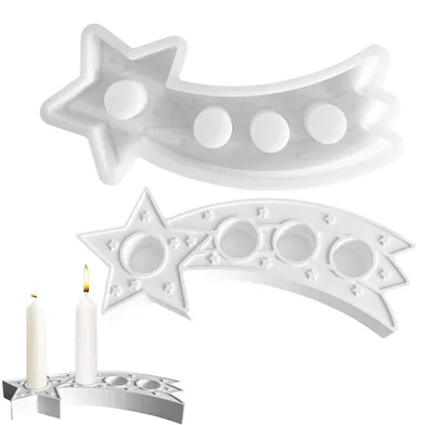 Produktbild von Silikonform für einen sternförmigen Kerzenhalter, Gussformen für Weihnachtssterne, Epoxidharzformen