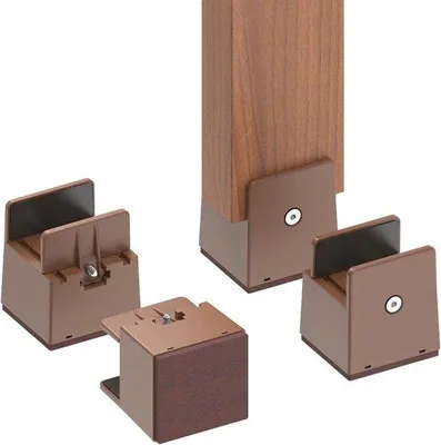 Productafbeelding van Famanu meubel- en bedhoogteverstellers - 4 stuks - verhoging van 5 cm - bruin