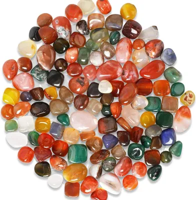 Image de 150g Pierres précieuses multicolores Pierres de tambour Nature Agate Cristal Bijoux Aquarium Déco
