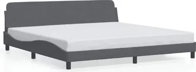 Obrázek produktu pro Rám postele "Dover" tmavě šedý 200x200 cm sametový