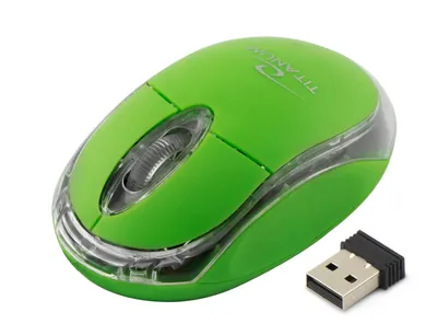 Image de Souris Optique Titanum Sans Fil 2,4 Ghz 3D Usb Condor Vert