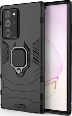 Produktbild von Mobigear Armor Ring  Samsung Galaxy Note 20 Ultra Hülle Hardcase Backcover Stoßfest mit Ringhalter - Schwarz
