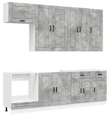 Productafbeelding van vidaXL Keukenelement PORTO, 8 stuks, betonkleur, houtvezel