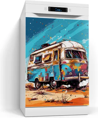 Produktbild von DEQORI Magnetmatte Spülmaschine beschreibbar 60x80 cm 'Wüstenroadtrip' Magnetfolie