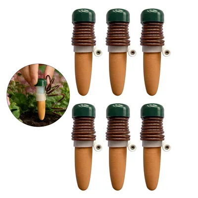 Produktbild von 6er-Set Ton-Bewässerungskegel,Pflanzenbewässerer aus Ton,geeignet für Wein-und PET-Flaschen,ideal für vielbeschäftigte Pflanzenliebhaber oder Reisende