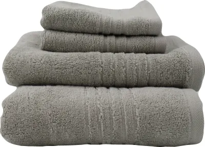 Produktbild von Frottier-Set "Single"4 teilig Handtuch Duschtuch Gästetücher einfarbig silber