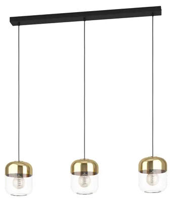 Image de Eglo 900551 MARYVILLA E27 triple lampe à suspendre 870x170mm noir or