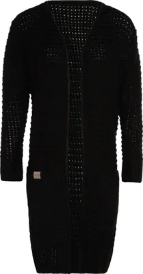 Produktbild von Knit Factory Alex lange Strickjacke - Schwarz - 36/38