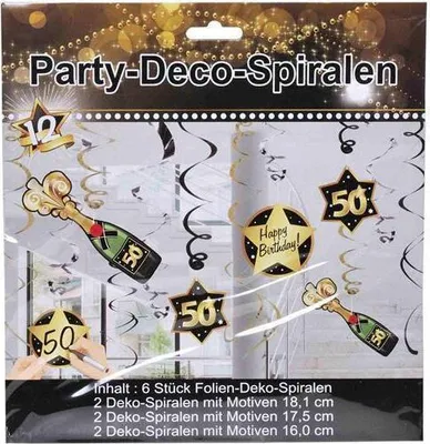 Produktbild von Udo Schmidt 13033 - Spiralen 50, 6-tlg. - Schwarz/Gold