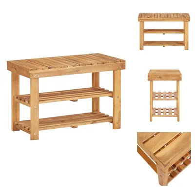 Image de Étagère à chaussures vidaXL 70 × 32 × 46 cm en bois massif d'acacia -  Étagères et armoires à chaussures