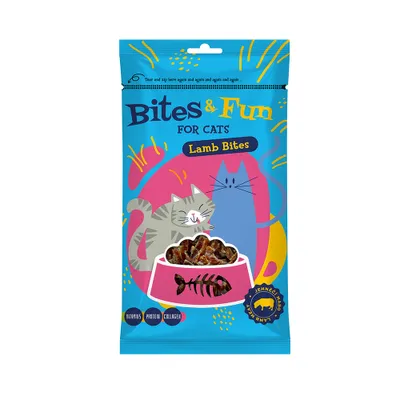 Obrázek produktu pro Akinu BITES & FUN Jehněčí kousky pamlsek pro kočky 60 g