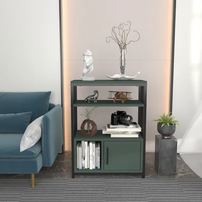 Produktbild von Skye Decor, Letos - Green, Black, Bücherregal, Grün, 100 % MELAMINBESCHICHTETE SPANPLATTEN, 60 x 29,6 x 80 cm
