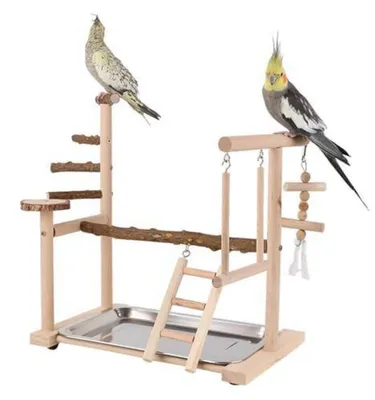 Produktbild von Vogelspielplatz Naturholz 36x23x39cm für Sittich, Nymphensittich, Papagei