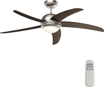 Produktbild von Stropný ventilátor Wiltec Ø 136 cm s 5 lopatkami, ventilátor s 3 rýchlosťami a lampou, ventilátor s diaľkovým ovládaním, časovačom, letným a zimným režimom