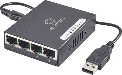 Produktbild von Renkforce RF-4270245 RF-4270245 Netzwerk Switch 4 Port 1000 MBit/s USB-Stromversorgung